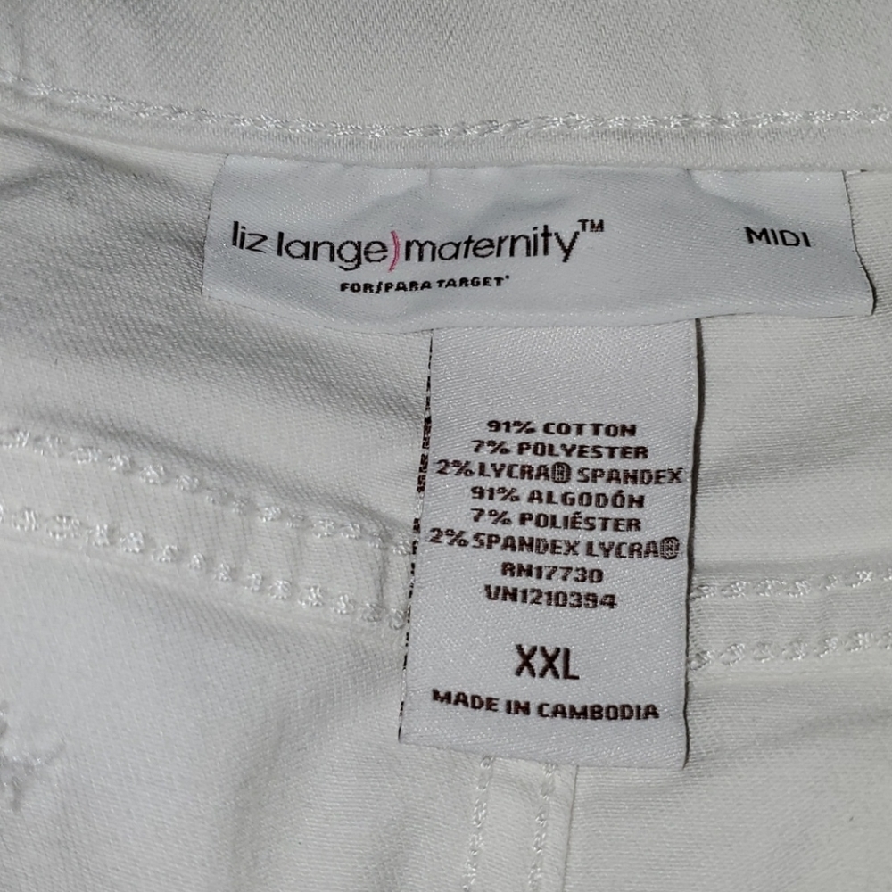 Liz lange Women's maternity white shorts - Picture 4 of 5